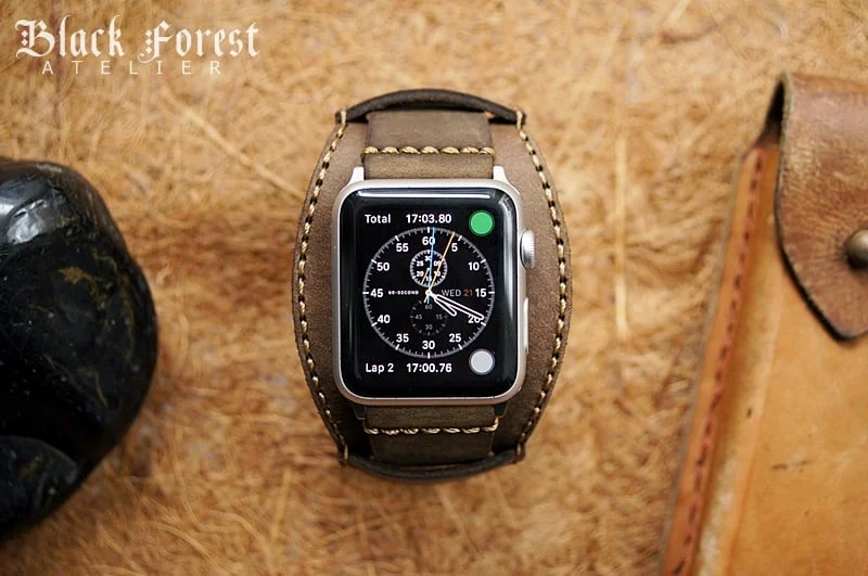 CUFF handgefertigt Leder Uhrenarmband incl. Lugs Adapter für Apple Watch (oder Apple Watch Sport) 42mm oder 38mm – Bild 2